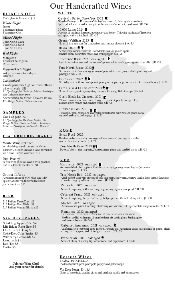 Menu Page 1